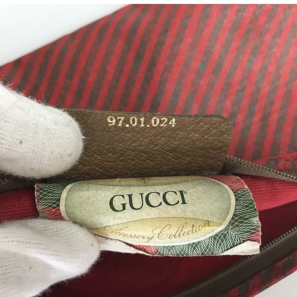 Gucci Rigate line cloth pouch W24 × H14 × 3 - Picture 8 of 11